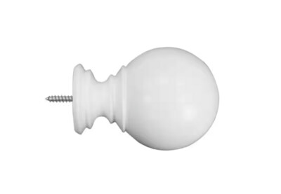 Home Decorators White Wood Ball Curtain Rod Finial 138FBALWH