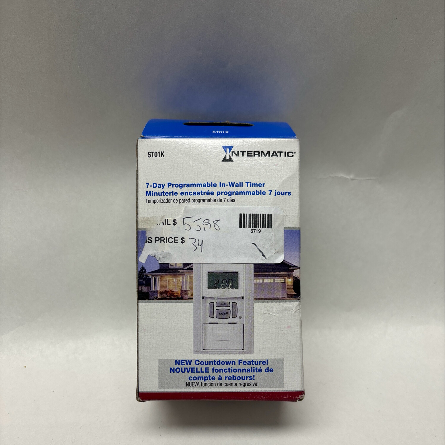 Intermatic 15 Amp 7-Day Indoor In-Wall Astronomic Digital Timer, White ST01K