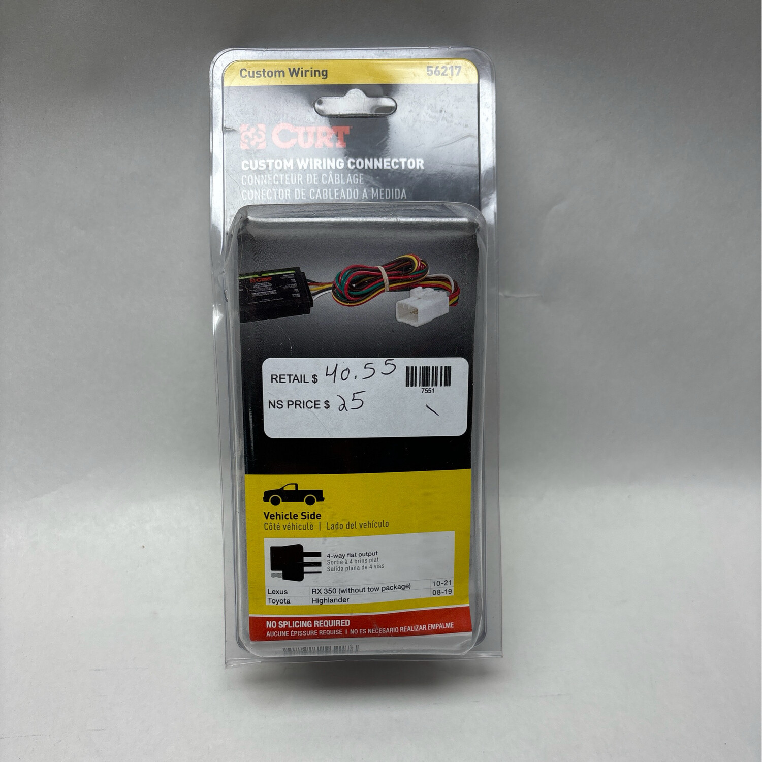 Curt Custom Vehicle-Trailer Wiring Harness, 4-Flat 56217