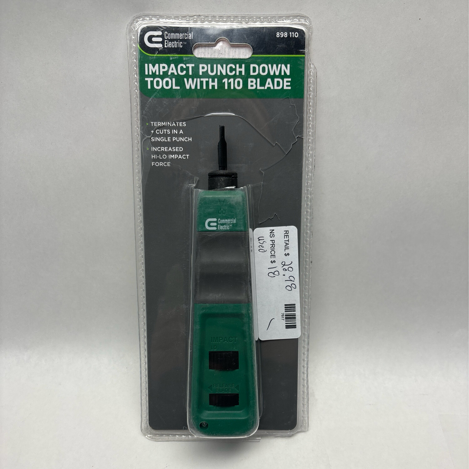 Commercial Electric Impact Punch Down Tool with 110 Blade CE70804