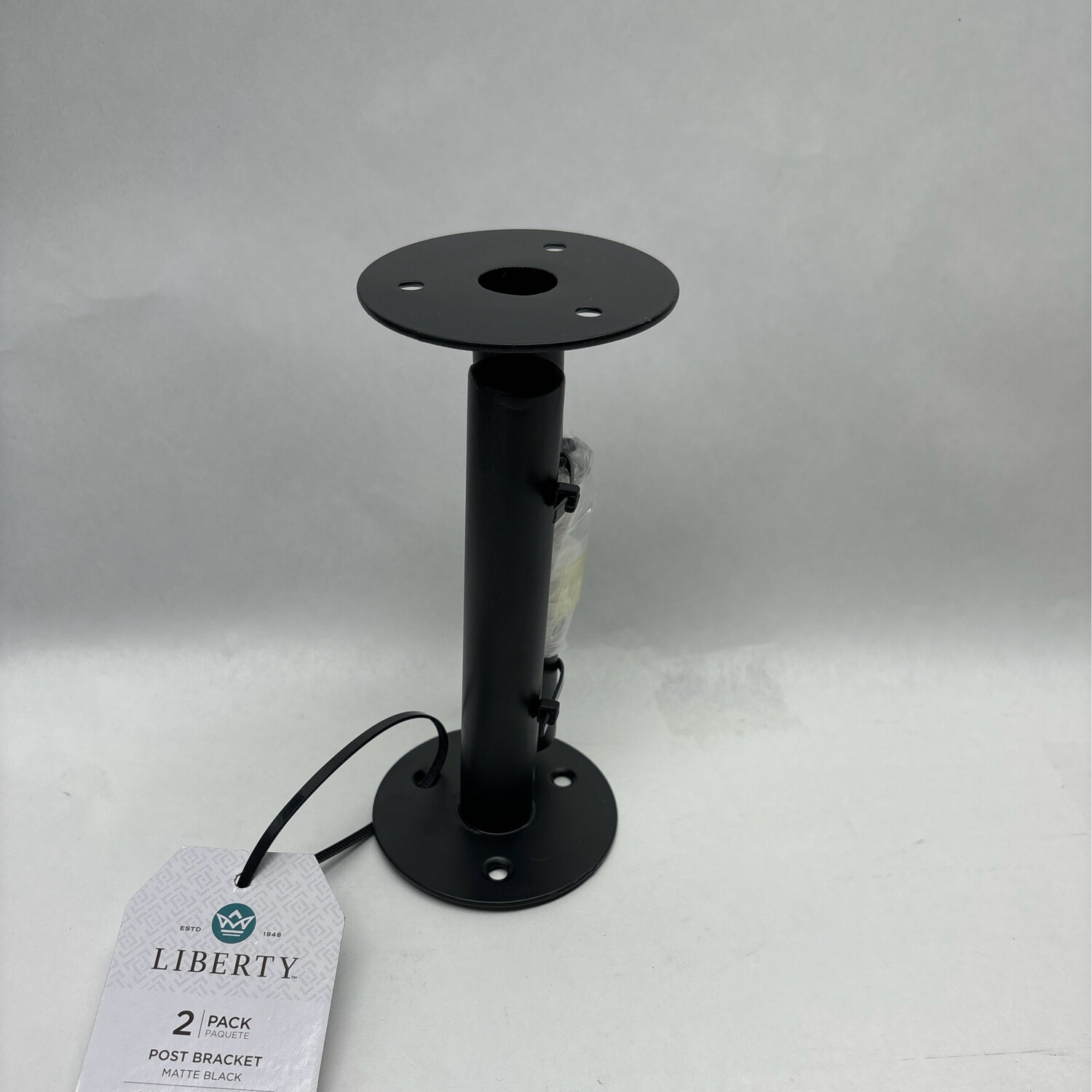 Libery 6 in. Matte Black Steel Post Style Decorative Shelf Bracket (2-Pack) S43788C-FB-U