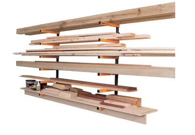 Triton12 in. 6-Shelf Powder-Coated Steel Wood Rack Storage System Kit WRA001/780131