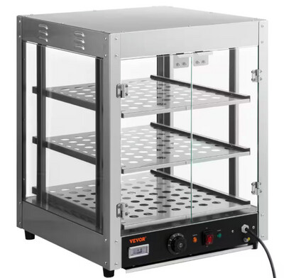 Vevor Commercial Food Warmer Display 3 Tiers, 800W Pizza Warmer Countertop Pastry Warmer with Water Tray SPBWJCYBXGGHBUG51V1