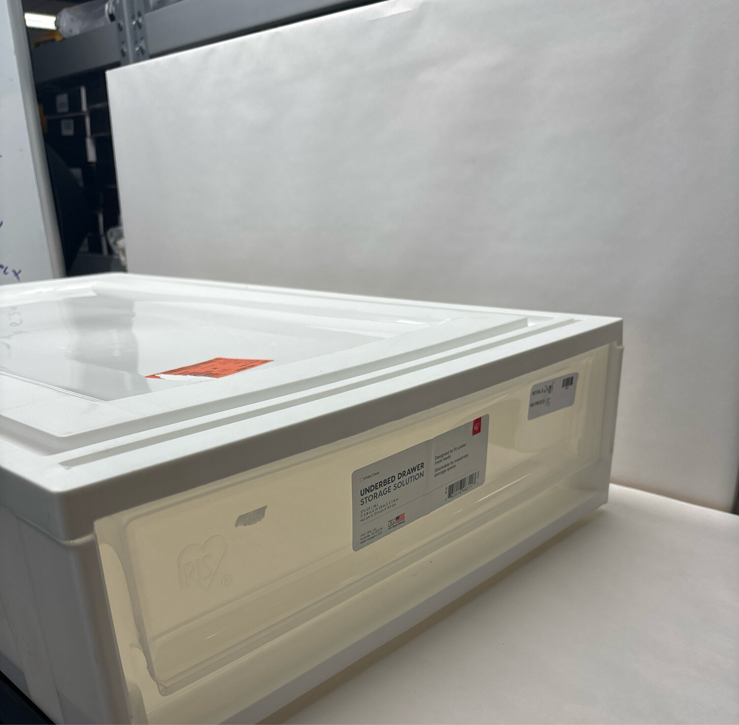 IRIS 17.38 in. x 5.88 in. White Under Bed Box Chest Drawer 170361