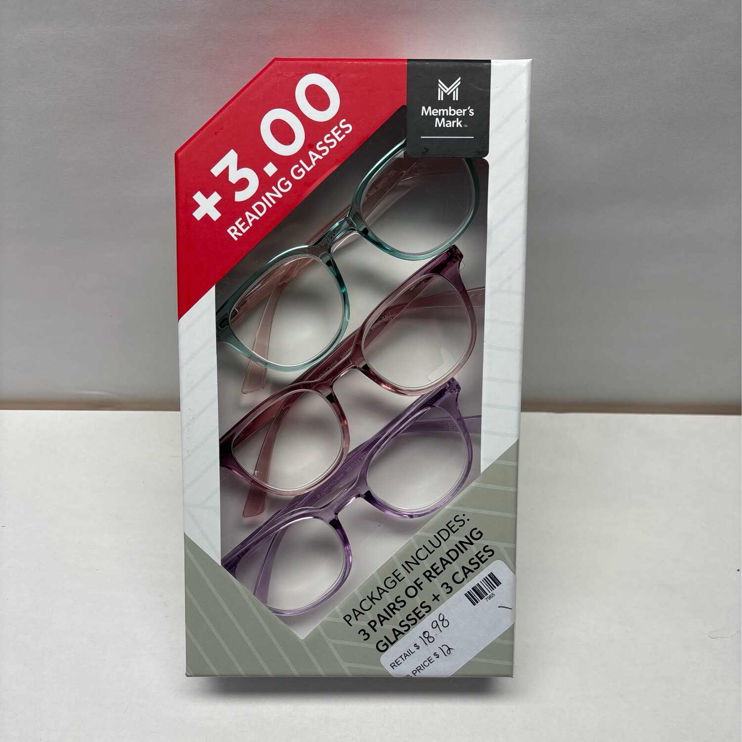 Members Mark 3 Pack +3.00 Reading Glasses