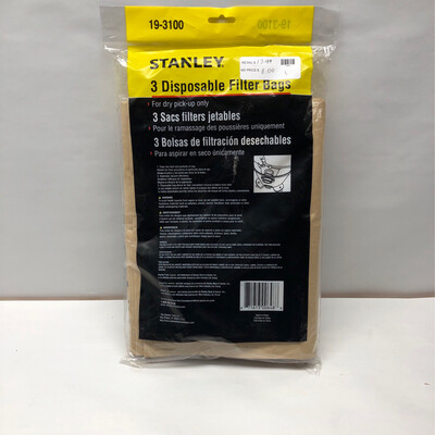 Stanley 5 Gal. to 8 Gal. Disposable Filter Bag for Wet/Dry Vacuum (3-Pack)19-3100