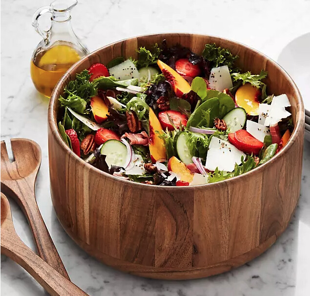Members Mark Wooden Salad Bowl W/ Servers