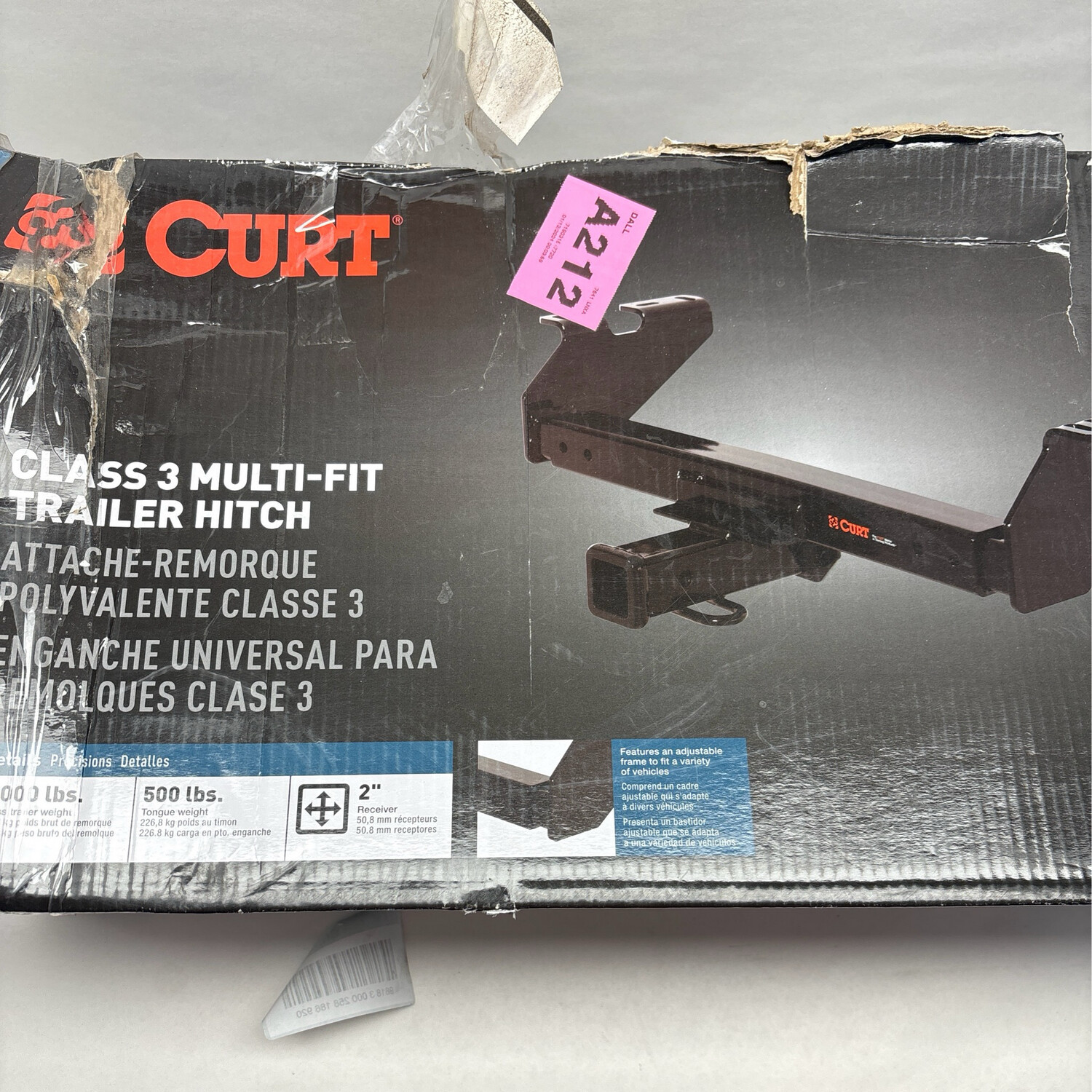 Curt Class 3 Multi-Fit Trailer Hitch with 2 in. Receiver, Towing Draw Bar, Universal 13900