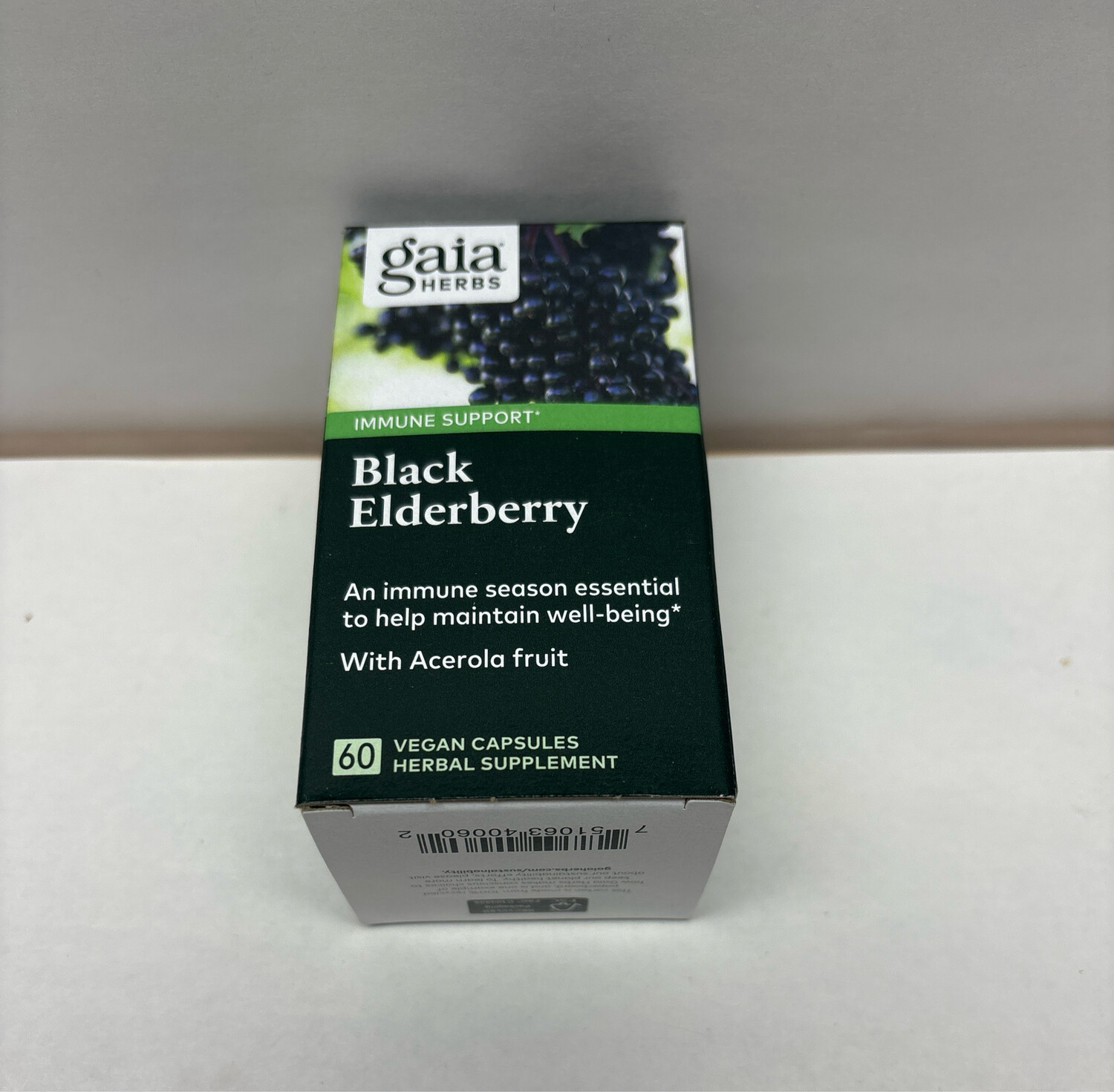 Gaia Herbs Black Elderberry - Daily Immune Support Supplement to Help Maintain Well-Being - with Black Elderberries and Acerola Fruit for Antioxidant Support - 60 Vegan Capsules (30-Day Supply)