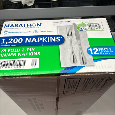 Marathon - Embossed Dinner Napkins, 1/8 Fold - 1,200 Napkins