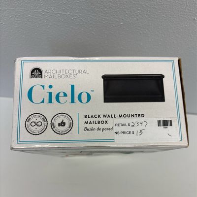Architectural Mailboxes Cielo Black, Small, Steel, Wall Mount Mailbox 2682B-10