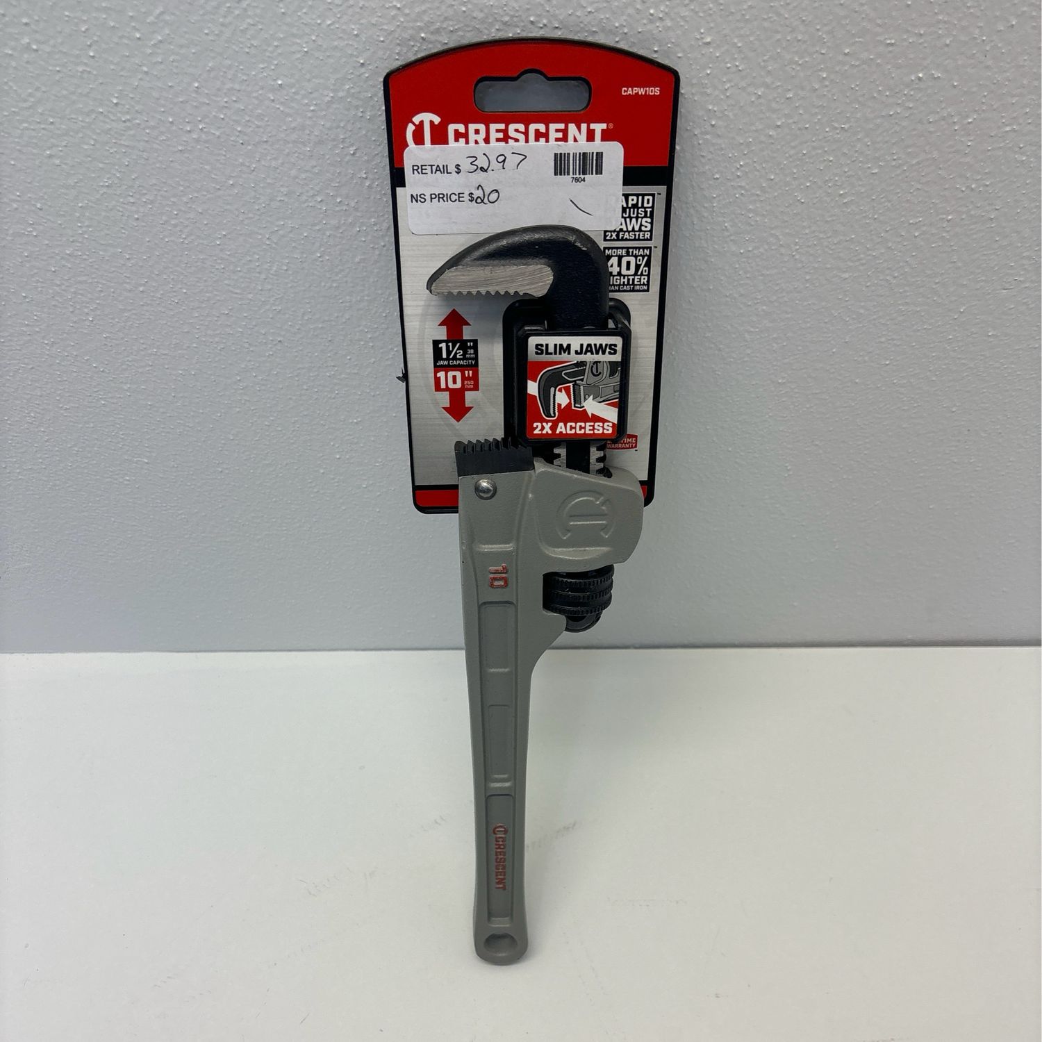 Crescent 10 in. Aluminum Slim Jaw Pipe Wrench CAPW10S