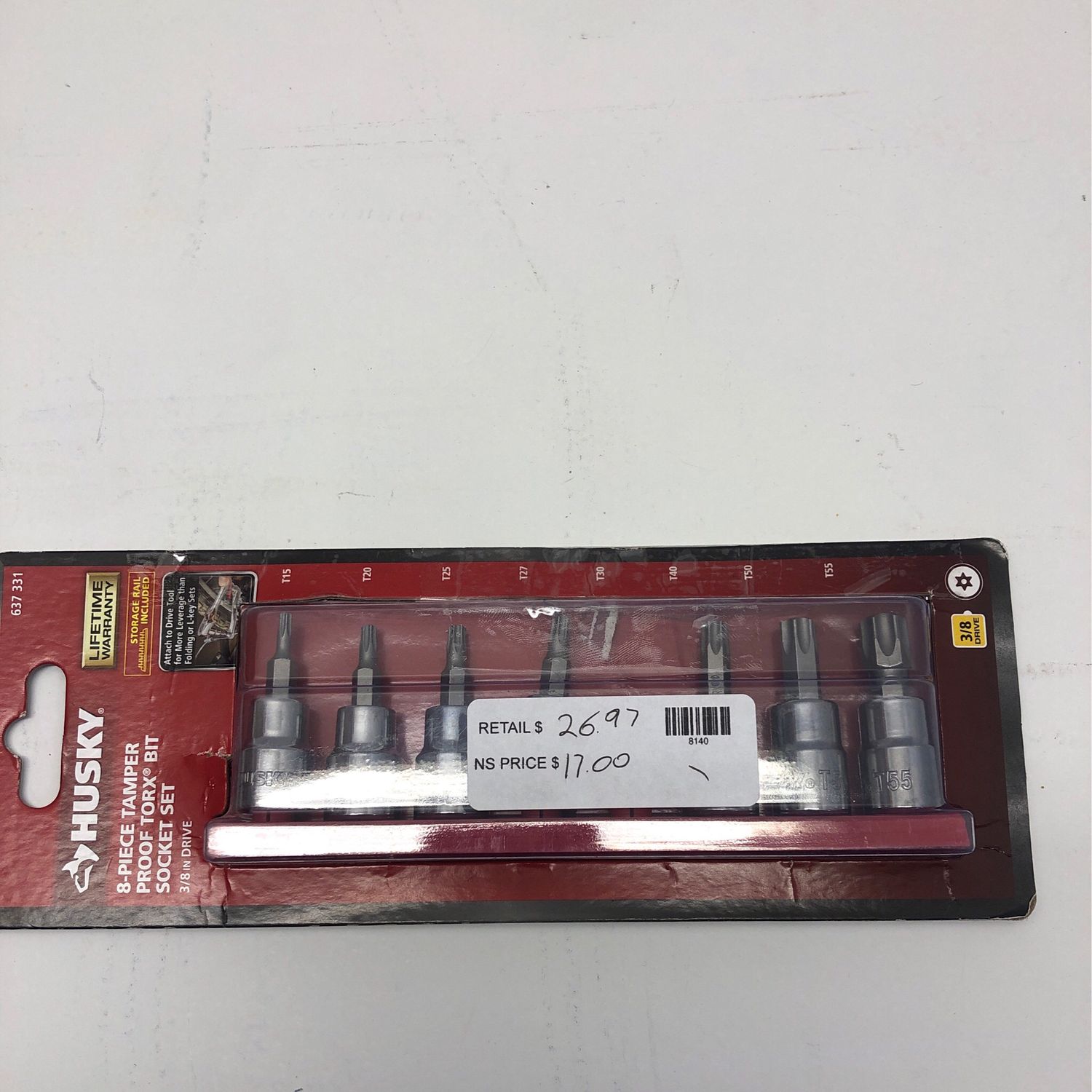 Husky 3/8 in. Drive Tamper Proof Torx Bit Socket Set (8-Piece)  637331