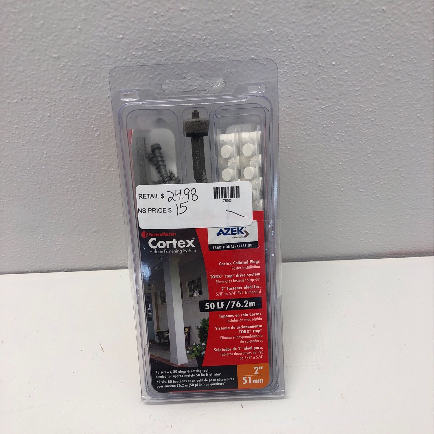 Fastenmaster Collated Cortex Hidden Fastening System for AZEK Trim – 2 inch Cortex screws and plugs FMCTXTCL-AZ50TDHD