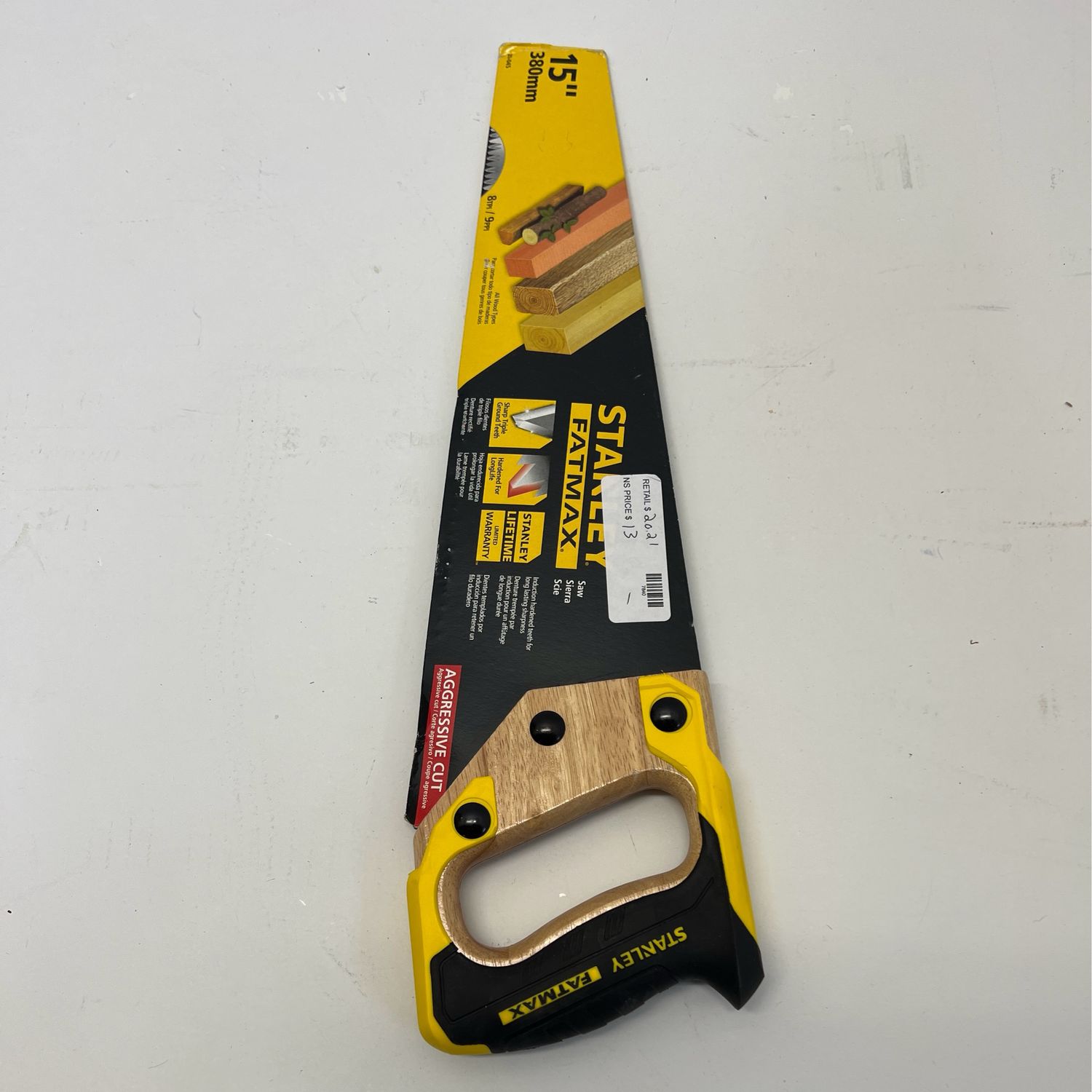 Stanley 15 in. FATMAX Hand Saw with Wood Handle 20-045