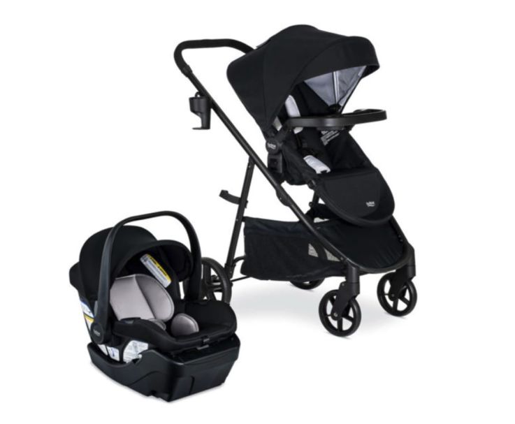 Britax Willow Brook Baby Travel System, Infant Car Seat and Stroller Combo with Aspen Base, ClickTight Technology