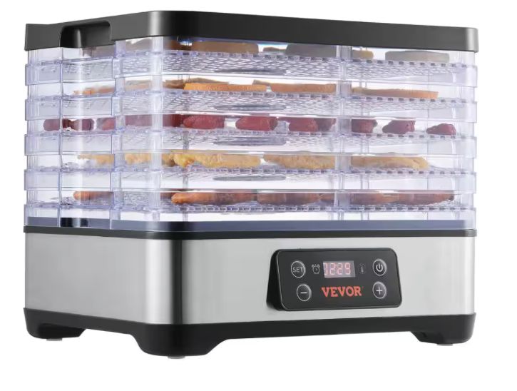 Vevor Food Dehydrator Machine 5-Tray Fruit Black Dehydrator 300W Electric Food Dryer SPFG50548300WWHRPV1