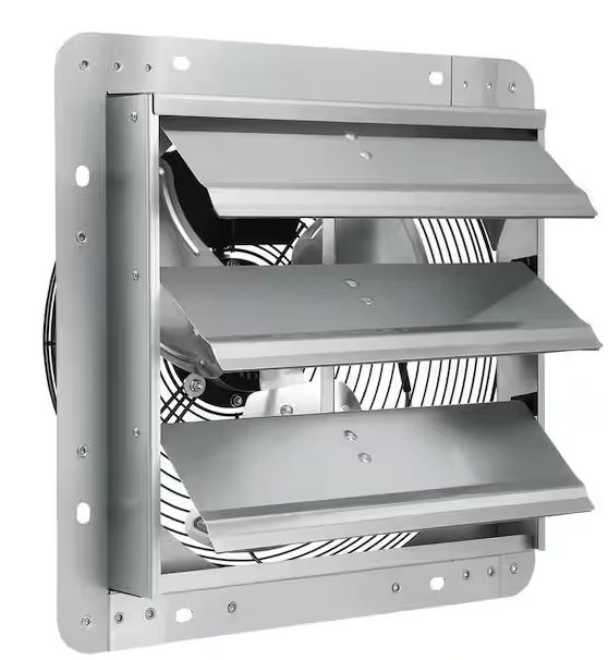 Vevor 12 in. Shutter Exhaust Fan High-Speed 1000 CFM Aluminum Wall Mount Attic Fan, Wall Fan with Ventilation and Cooling BYCSPQSDJAC12DLJSV1