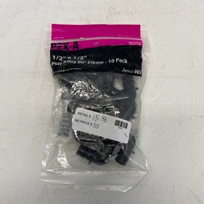 Apollo 1/2 in. Poly-Alloy PEX-A Expansion Barb 90 Elbow (10-Pack) EPXPAE1210PK.