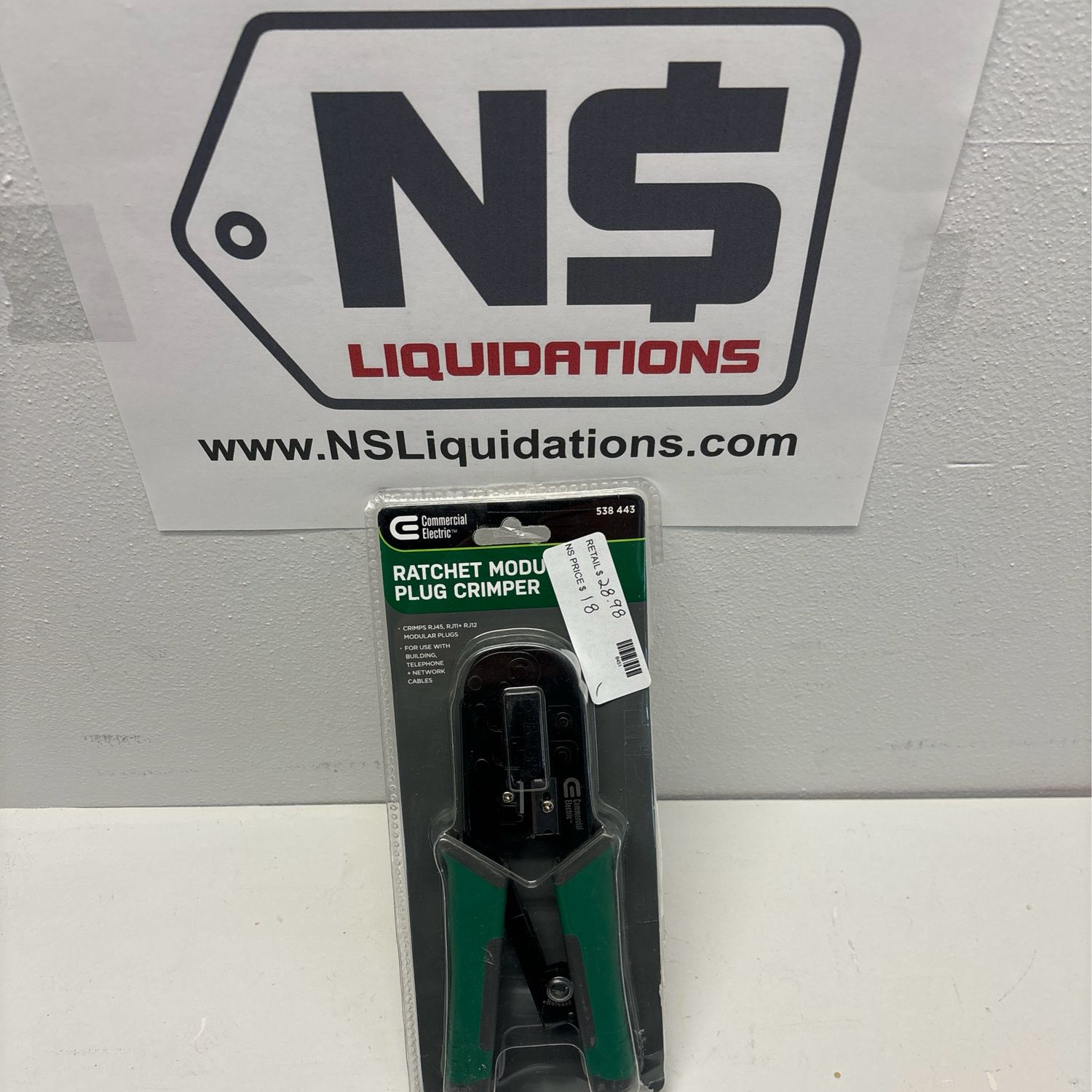 Commercial Electric Ratchet Modular Plug Crimper CE70806