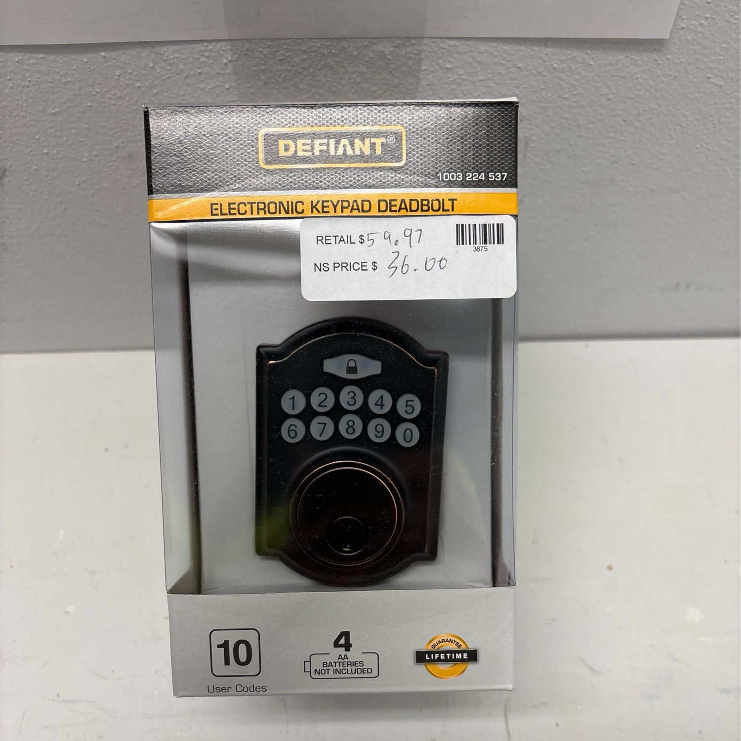 Defiant Castle Aged Bronze Single Cylinder Electronic Keypad Deadbolt GA7X7D01AA
