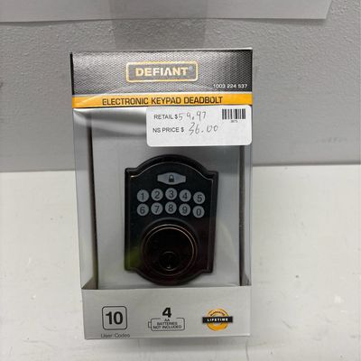Defiant Castle Aged Bronze Single Cylinder Electronic Keypad Deadbolt GA7X7D01AA