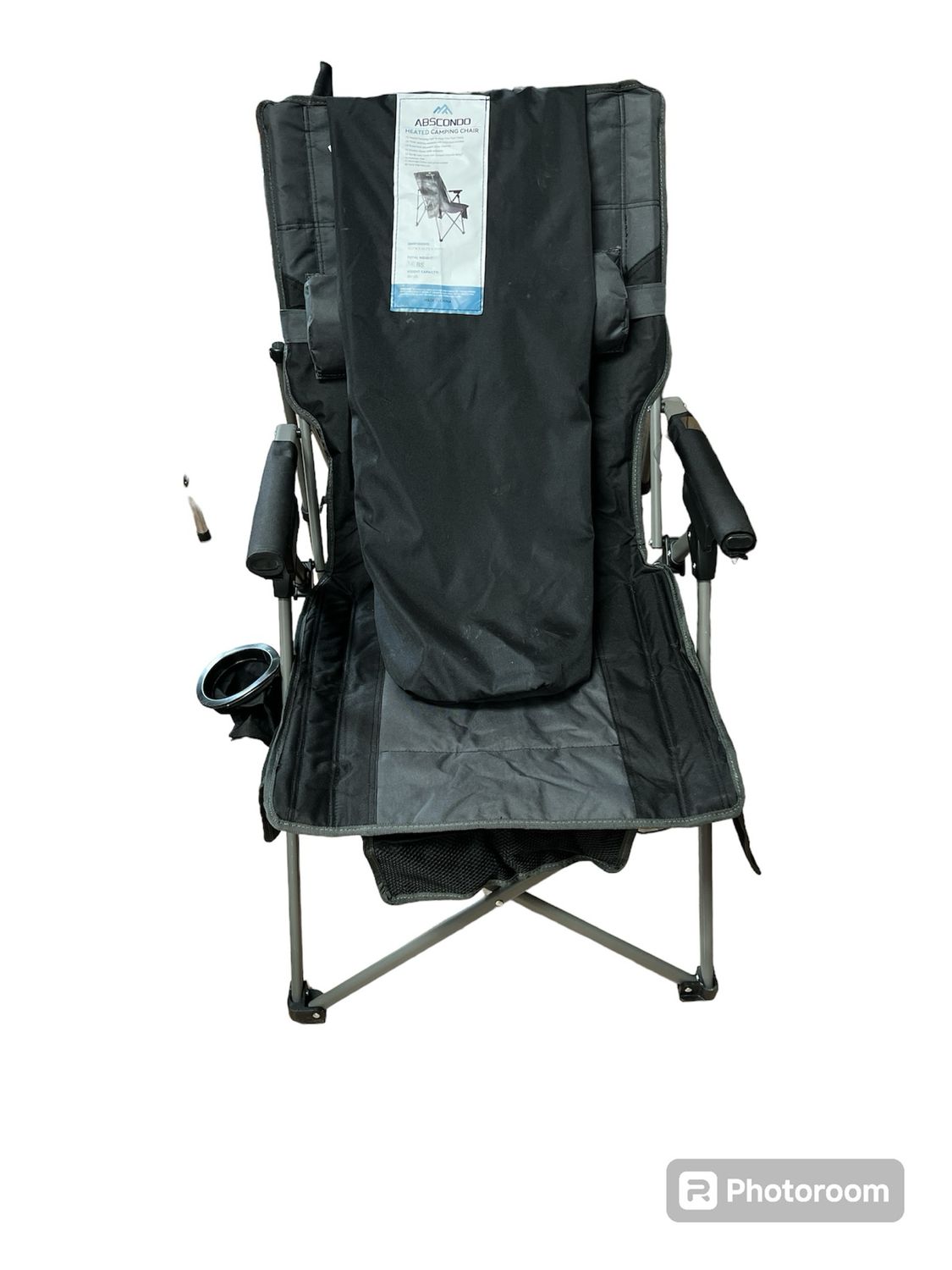 Heated Camping Chair, Camping Chairs for Heavy People, Outdoor Folding Chairs with Adjustable Angled Backrest, Lawn Chairs Folding Supports up to 300lbs