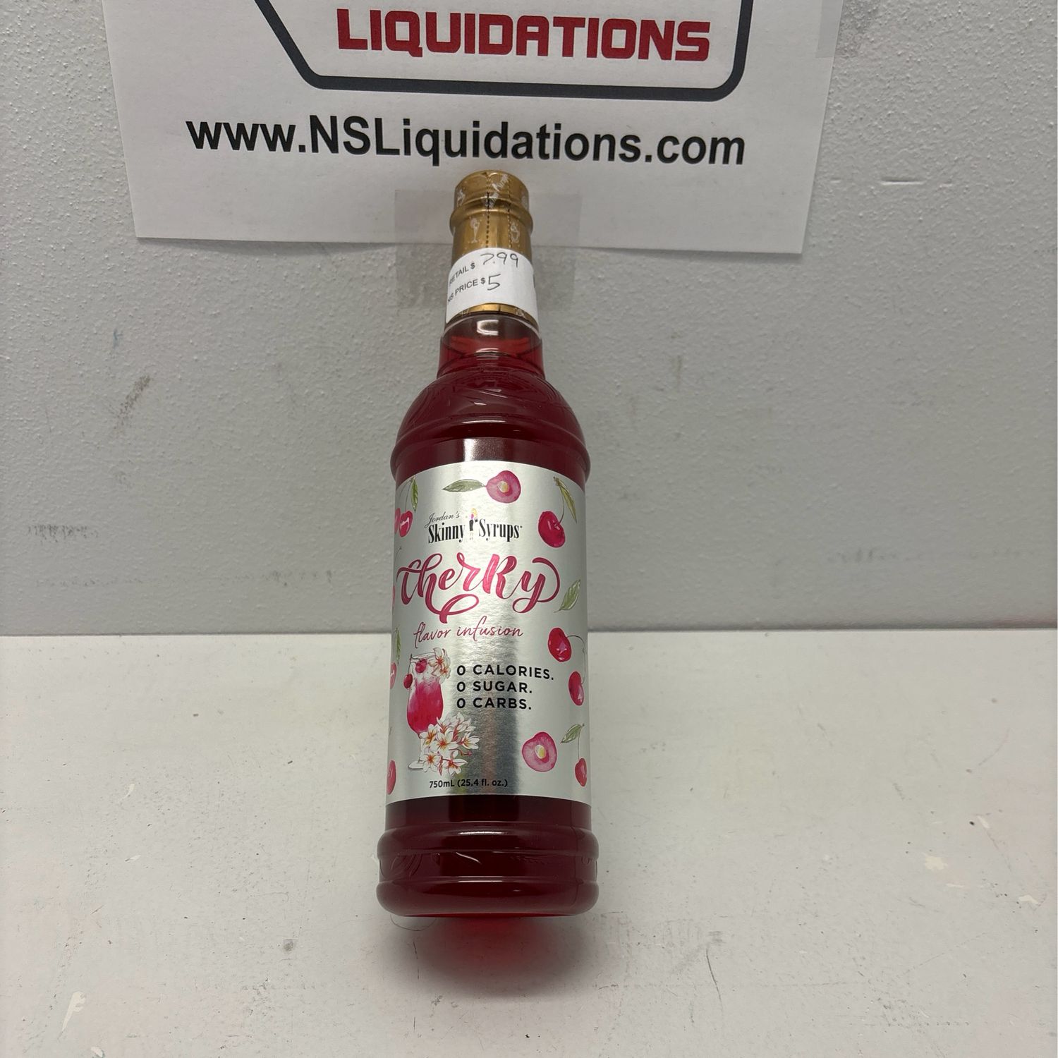 Jordan&#39;s Skinny Mixes Sugar Free Syrup, Cherry Flavor, Fruit Flavored Water Enhancer, Drink Mix for Ice Tea, Lemonade &amp; More, Zero Calorie Flavoring, Keto Friendly, 25.4 Fl Oz, 1 Pack