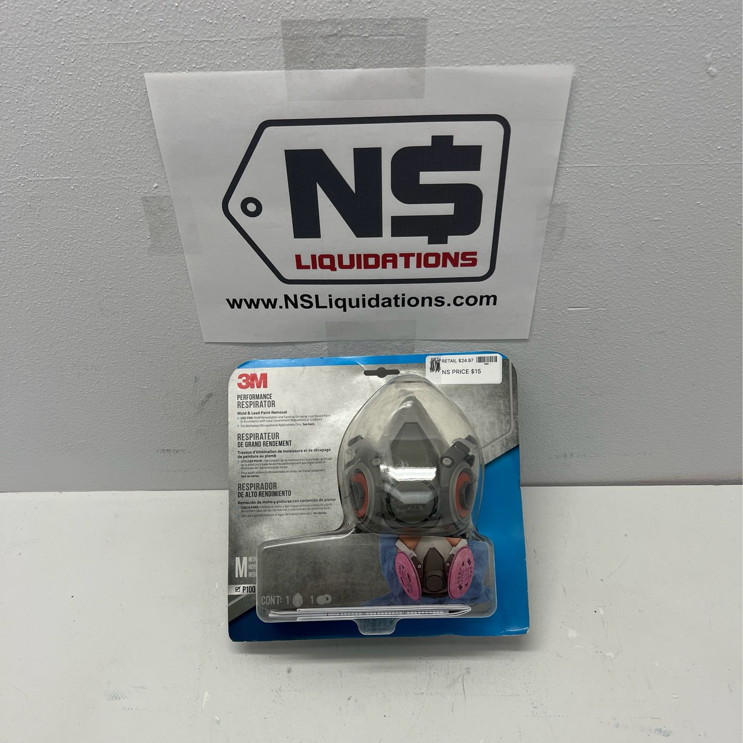 3M P100 Mold and Lead Paint Removal Reusable Respirator Mask, Size Medium 6297P1