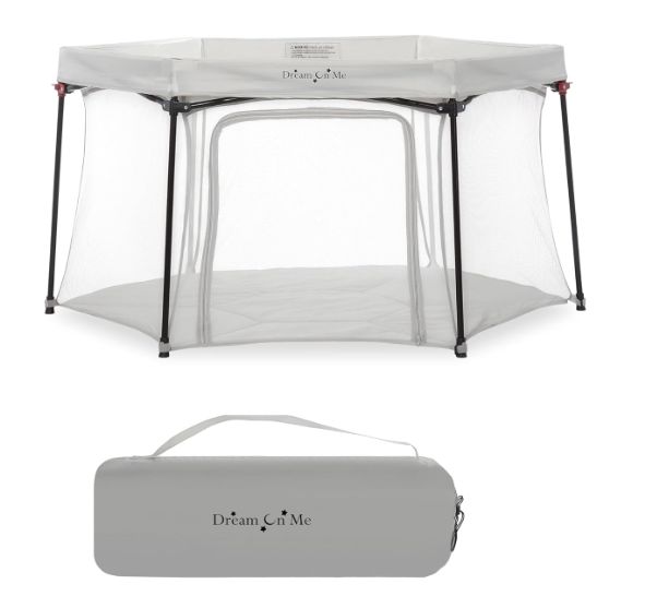 Onyx Playpen in Grey, Baby Playpen, Portable and Lightweight, Playpen for Babies and Toddler - Comes with a Comfortable Padded Floor