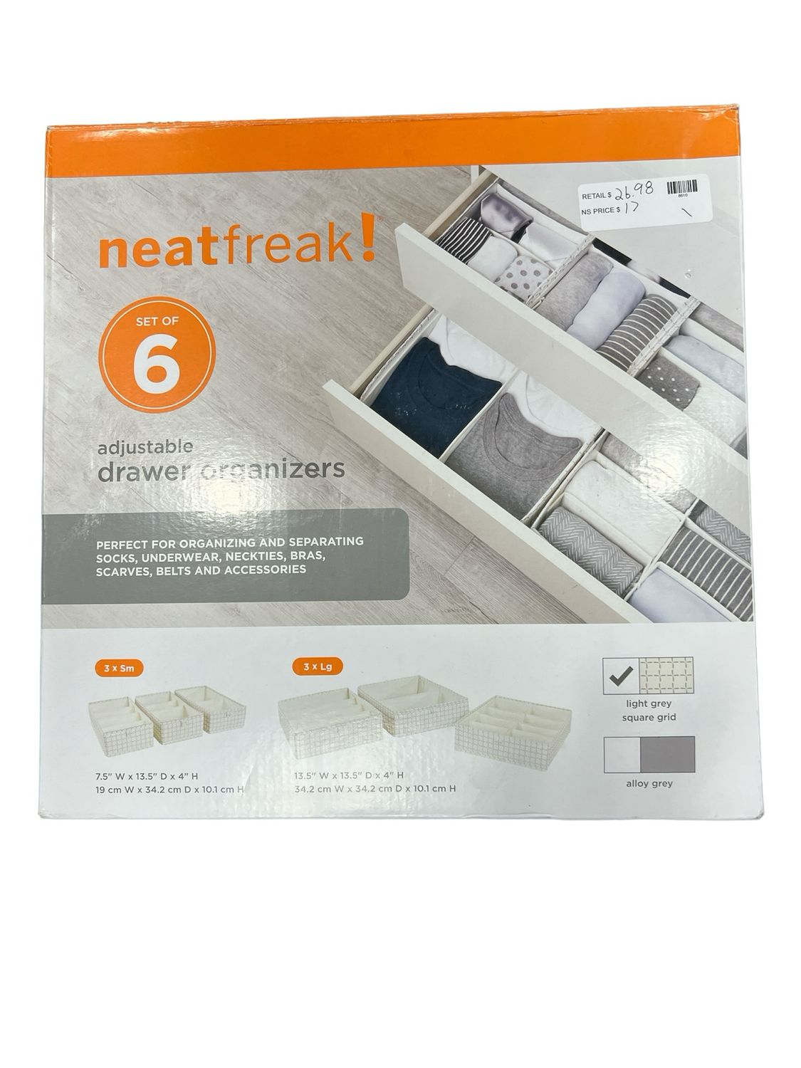 Neatfreak Adjustable Drawer Organizers - Set of 6