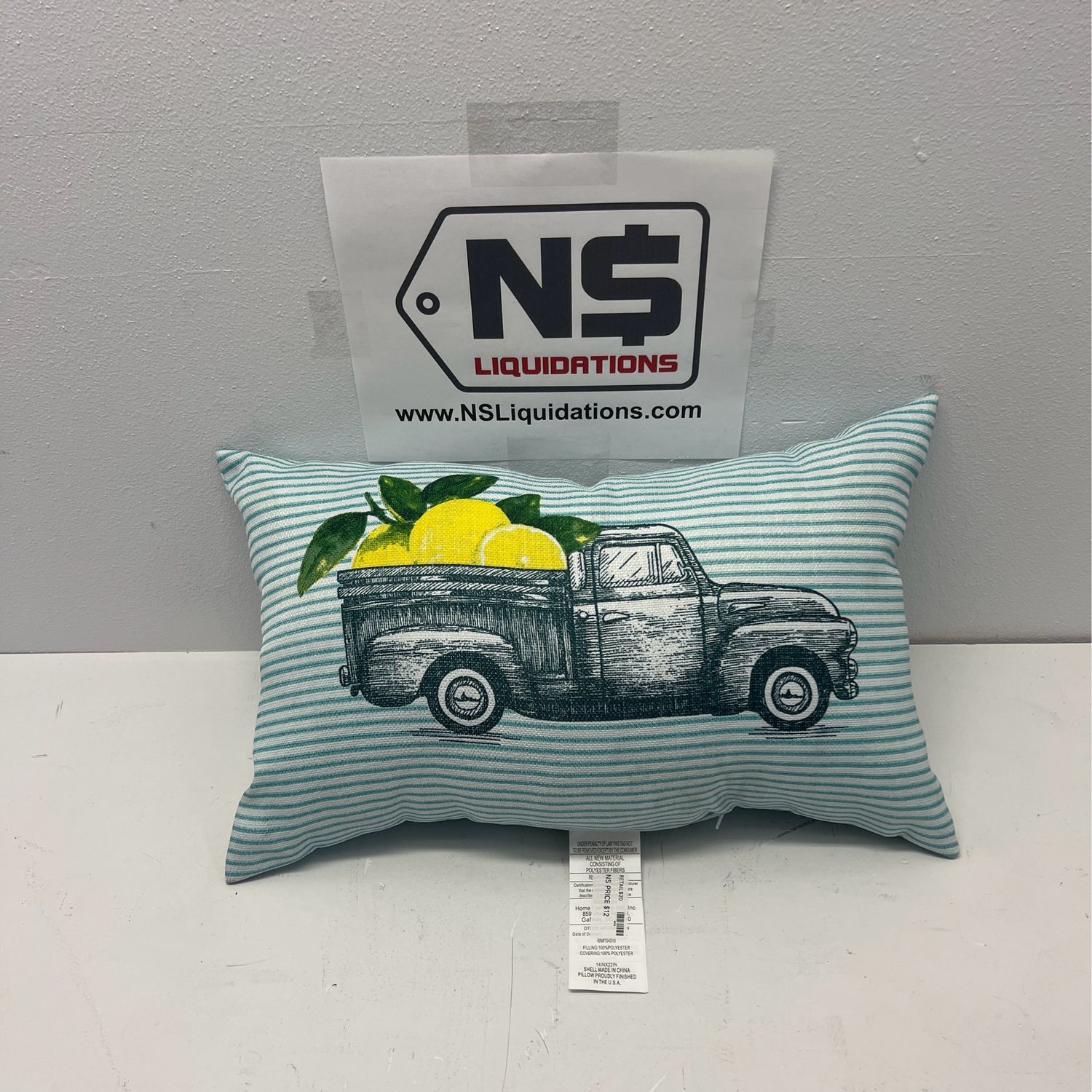 Members Mark Lemon Truck Decorative Indoor Outdoor Pillow