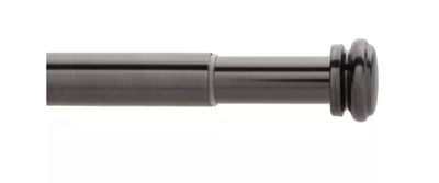 Home Decorators Collection 36 in. - 72 in. Telescoping 1 in. Single Curtain Rod in Gunmetal  U-GM72FOHJ07