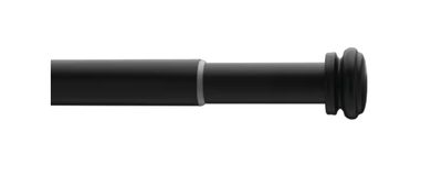 Home Decorators Collection 36 in. - 72 in. End Cap Telescoping 1 in. Single Curtain Rod in Matte Black AORB72FOHJ07