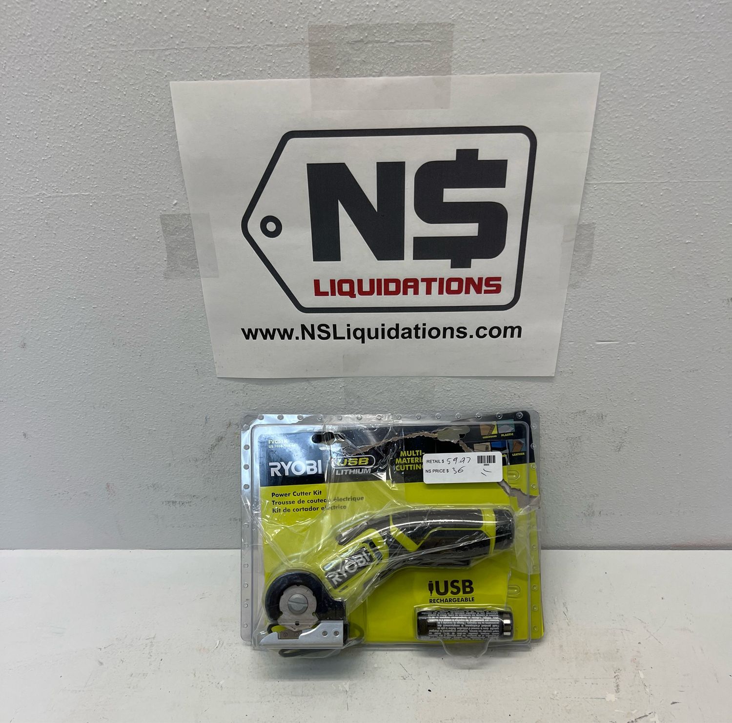 Ryobi USB Lithium Power Cutter Kit with 2.0 Ah USB Lithium Battery and Charging Cable