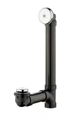 Everbilt Easy Touch 1-1/2 in. Schedule 40 Black ABS Pipe Bath Waste and Overflow Drain in Chrome SH-7103-A-01-03-1