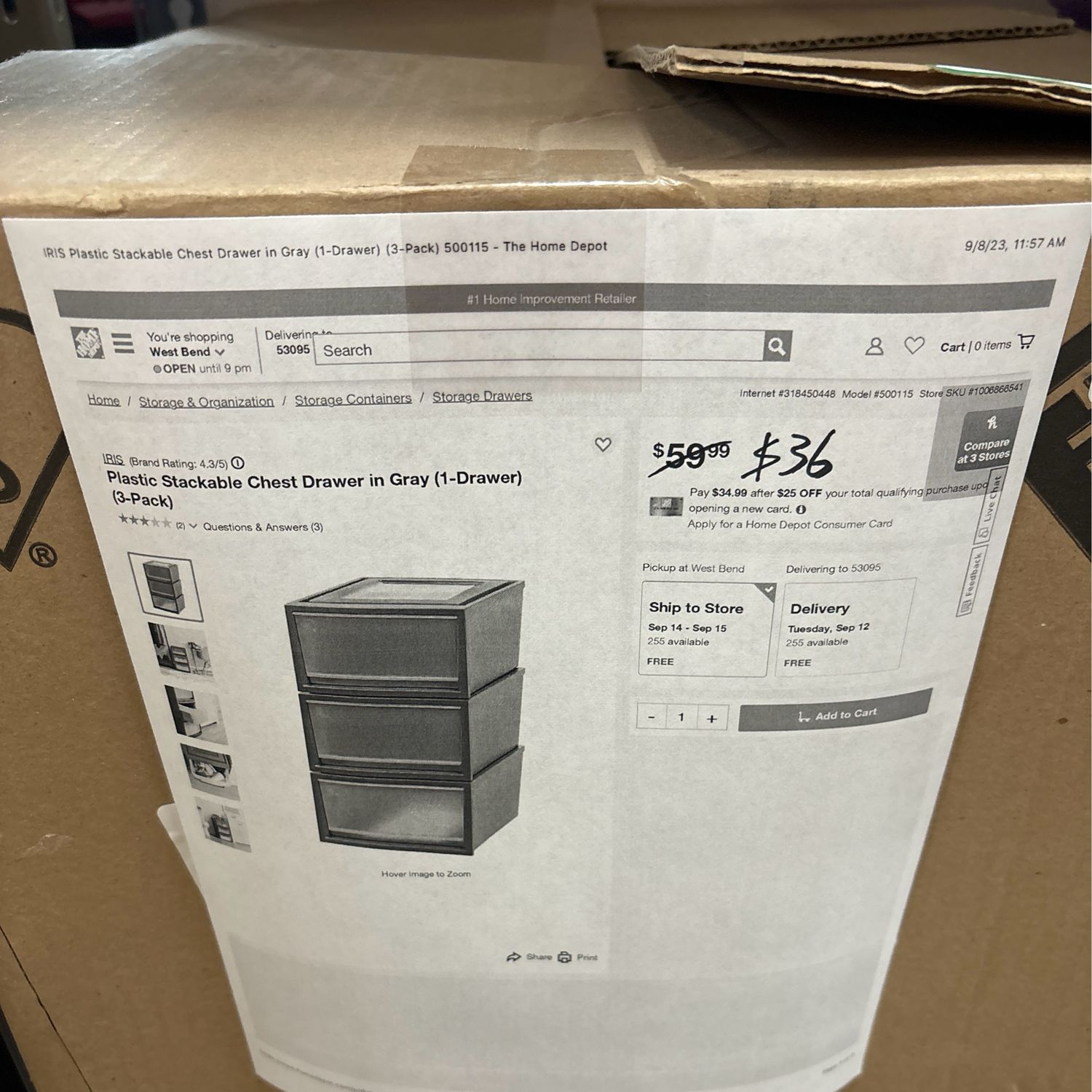 IRIS Plastic Stackable Totes X3 500115