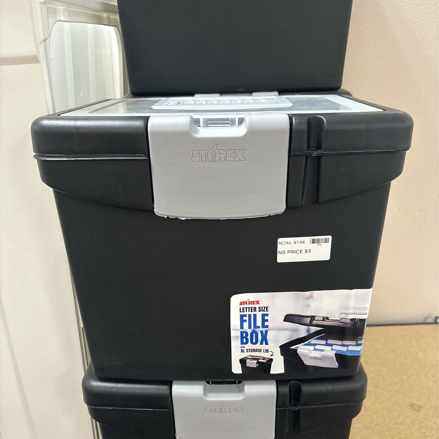 Stores Letter Size File Box W/ Storage Lid