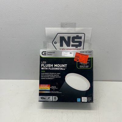Commercial Electric Flexinstall Disk 10 in. White Indoor Integrated LED Recessed Ceiling Light with 5CCT Plus DuoBright 92059