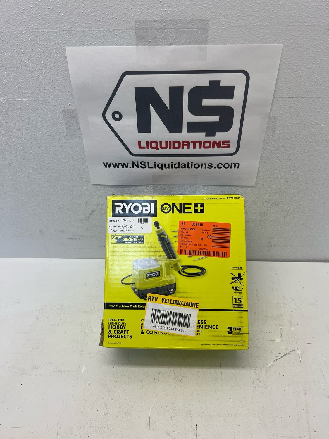 Ryobi ONE+ 18V Cordless Precision Craft Rotary Tool Kit with Charger