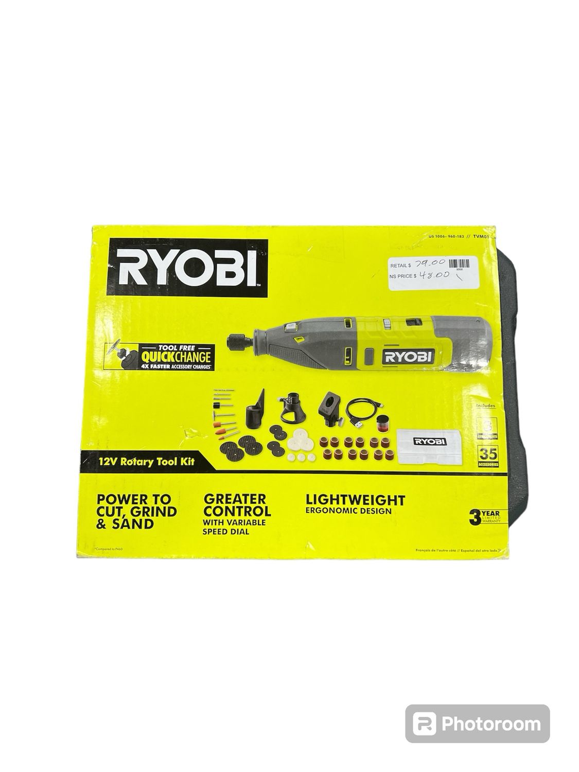 Ryobi 12V Cordless Rotary Tool Kit TVM01