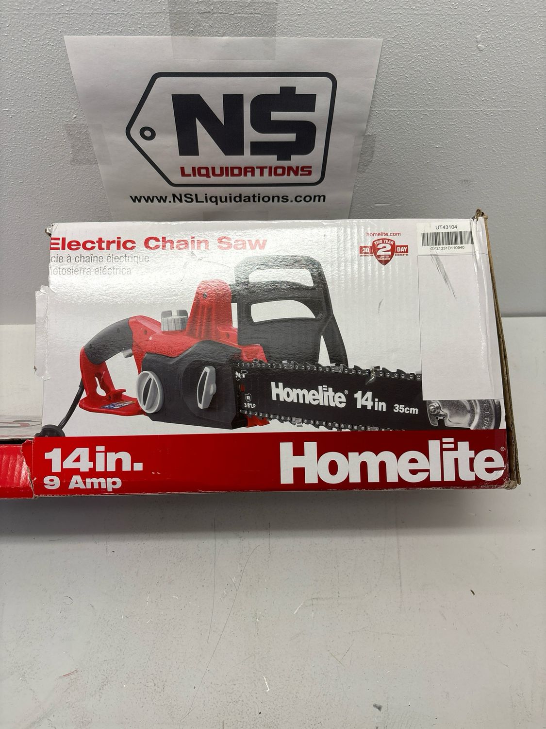 Homelite 14 in. 9 Amp Electric Chainsaw UT43104