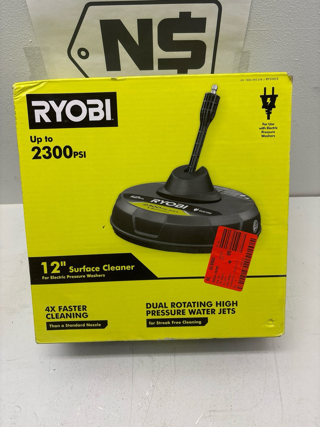 Ryobi 12 in. 2,300 PSI Electric Pressure Washers Surface Cleaner RY31012