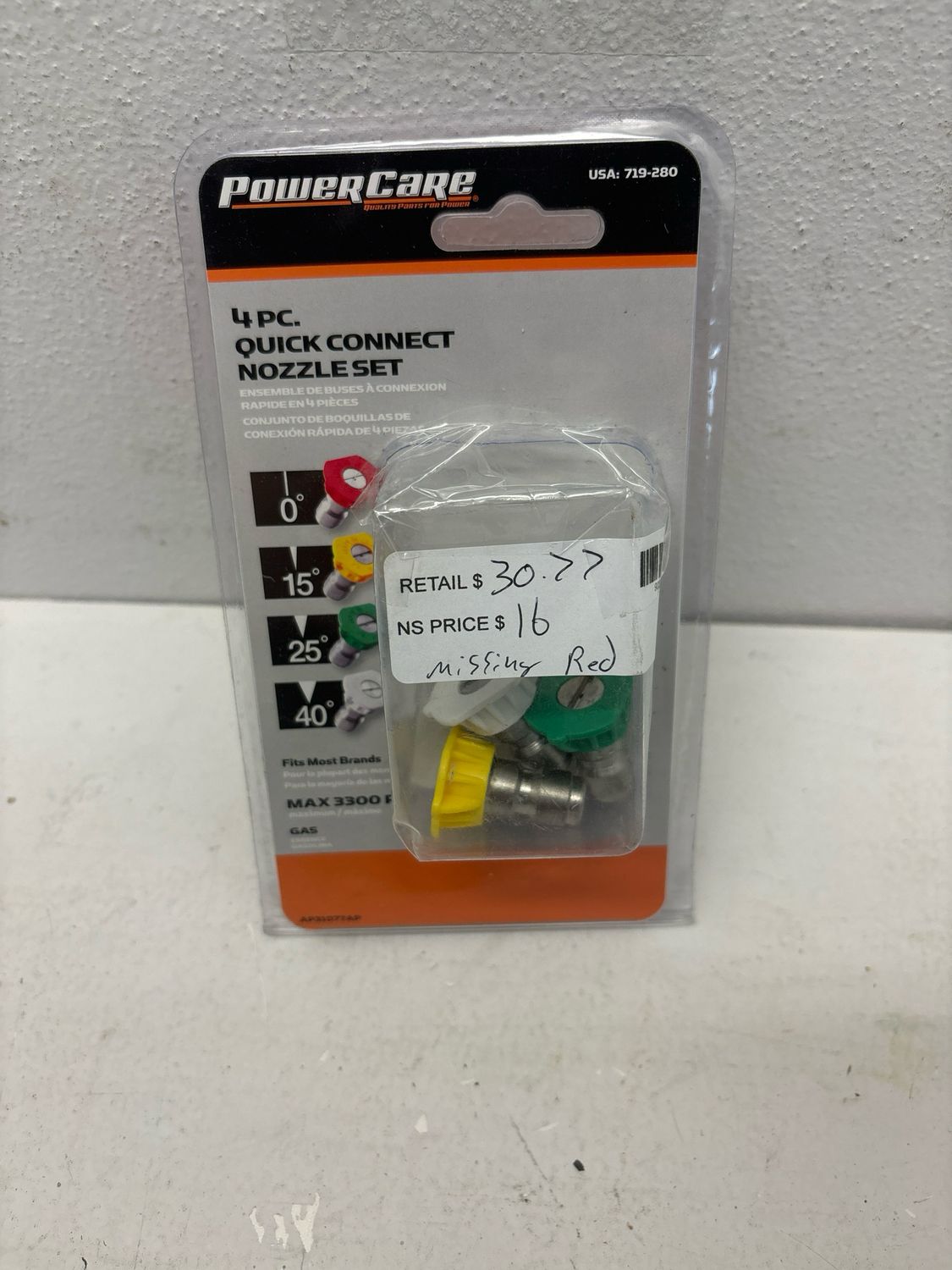 Powercare 3300-PSI Pressure Washer Nozzle Kit AP31077AP