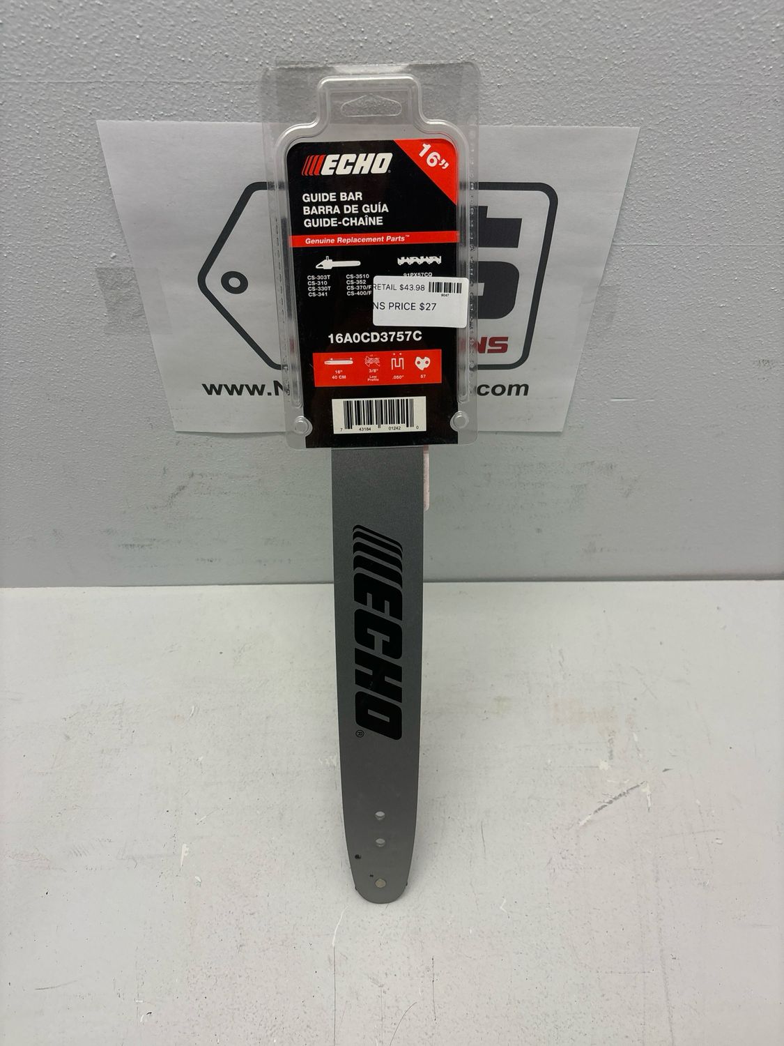 Echo 16 in. Chainsaw Guide Bar 16A0CD3757C