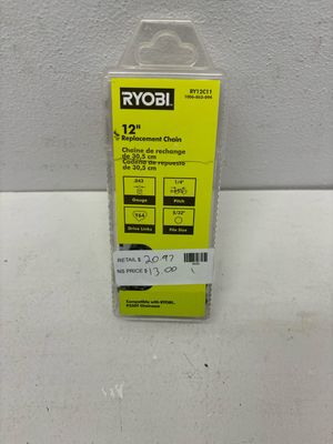 Ryobi 12 in. 0.043 Gauge Replacement Chainsaw Chain, 64 Links (Single Pack) RY12C11