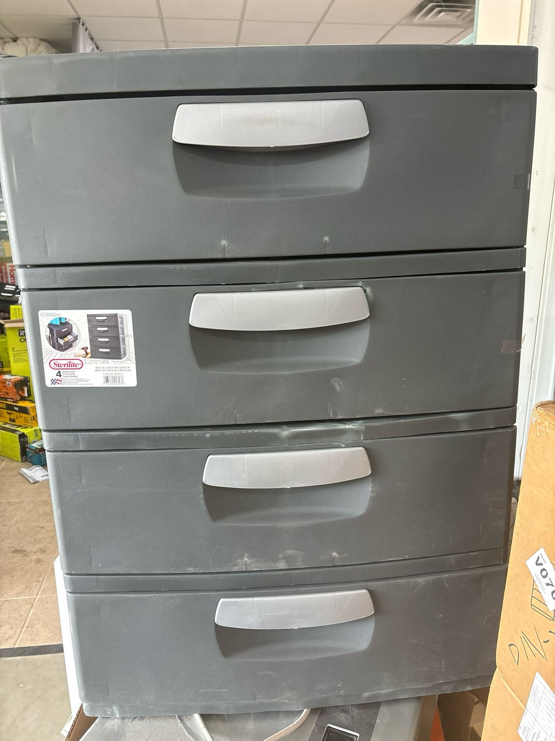 Sterilite 35.5 in. H x 26.625 in. W x 19.25 in. 4-Drawer Plastic Chest 01743V01