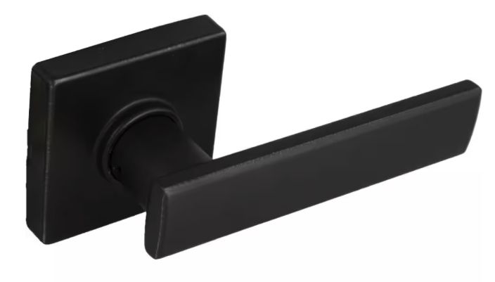 Defiant Westwood Matte Black Hall/Closet Door Lever with Square Rose LP1XK03A