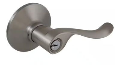 Defiant Burgundy Satin Nickel Keyed Entry Door Handle LD5X200B