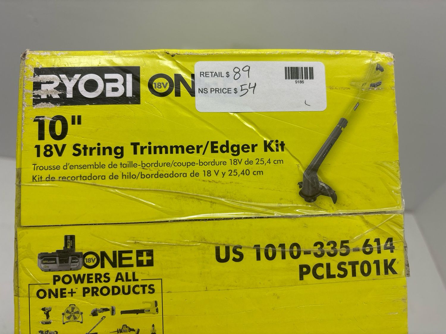 Ryobi ONE+ 18V 10 in. Cordless Battery String Trimmer/Edger with 2.0 Ah Battery and Charger PCLST01K